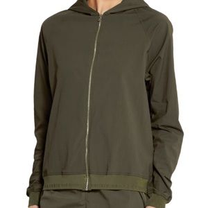 LAAIN stretch crepe hooded jacket